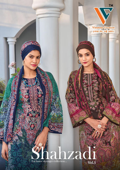Shahzadi Vol 5 Vandana Creation Cotton Karachi Salwar Suits Wholesale Rate