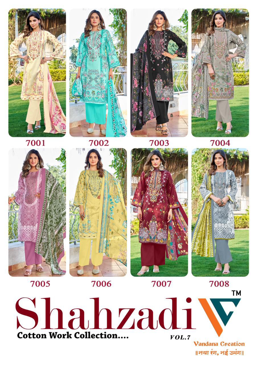 Shahzadi Vol 7 Vandana Creation Cotton Karachi Salwar Suits Wholesaler