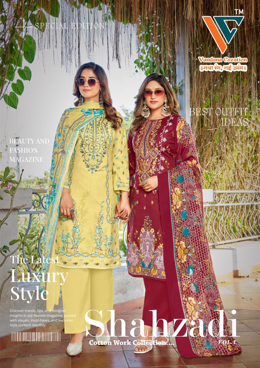 Shahzadi Vol 7 Vandana Creation Cotton Karachi Salwar Suits Wholesaler