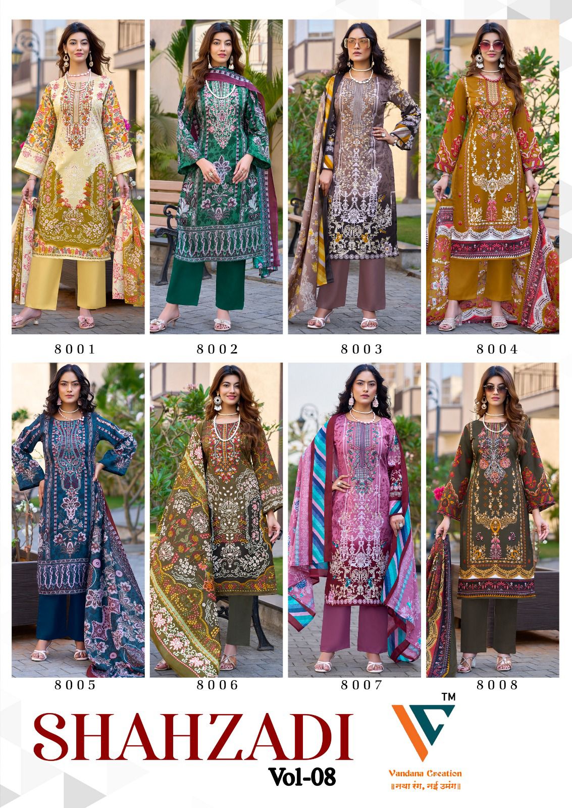 Shahzadi Vol 8 Vandana Creation Mix Cotton Karachi Salwar Suits Manufacturer India