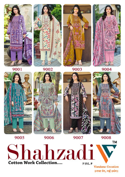 Shahzadi?? Vol 9 Vandana Creation Mix Cotton Karachi Salwar Suits Wholesaler Ahmedabad