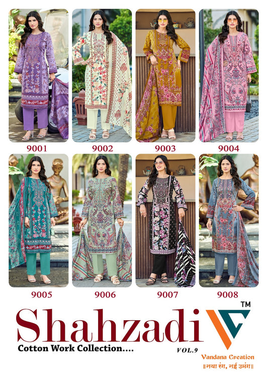 Shahzadi?? Vol 9 Vandana Creation Mix Cotton Karachi Salwar Suits Wholesaler Ahmedabad