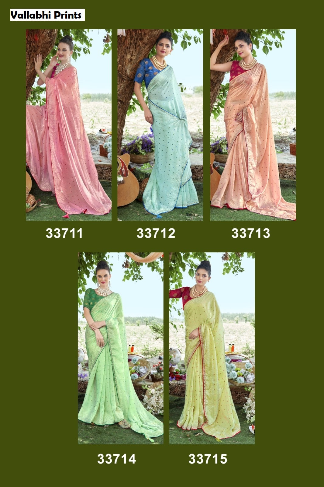 Shailee Vallabhi Prints Satin Sarees Exporter India