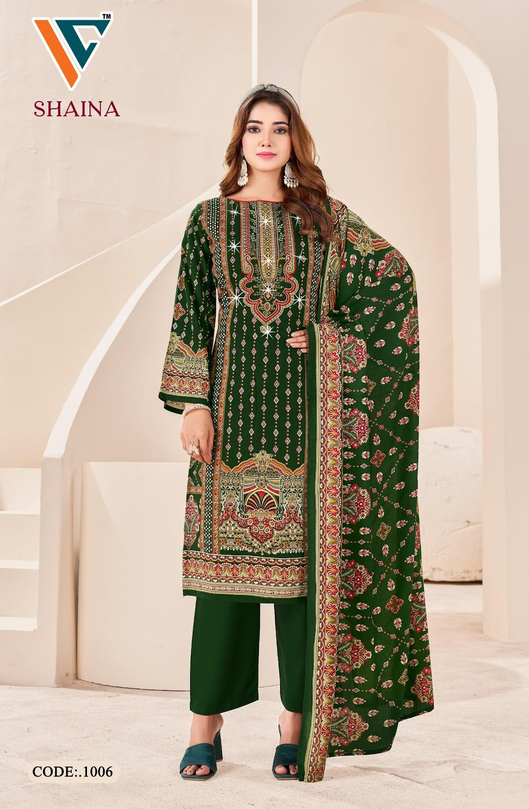 Shaina Vol 1 Vandana Creation Viscose Reyon Karachi Salwar Suits Exporter