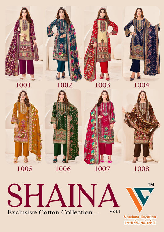 Shaina Vol 1 Vandana Creation Viscose Reyon Karachi Salwar Suits Exporter
