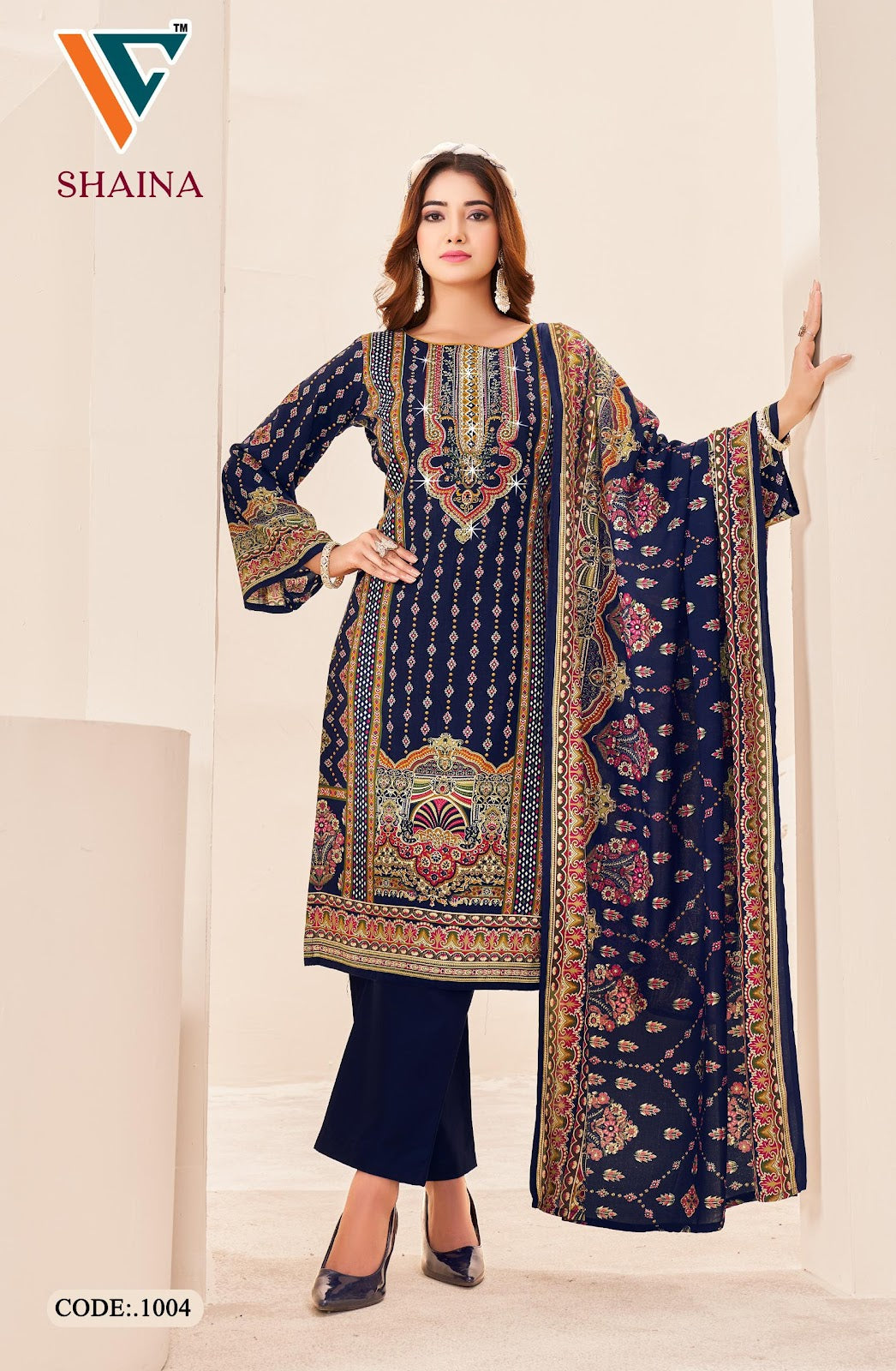 Shaina Vol 1 Vandana Creation Viscose Reyon Karachi Salwar Suits Exporter