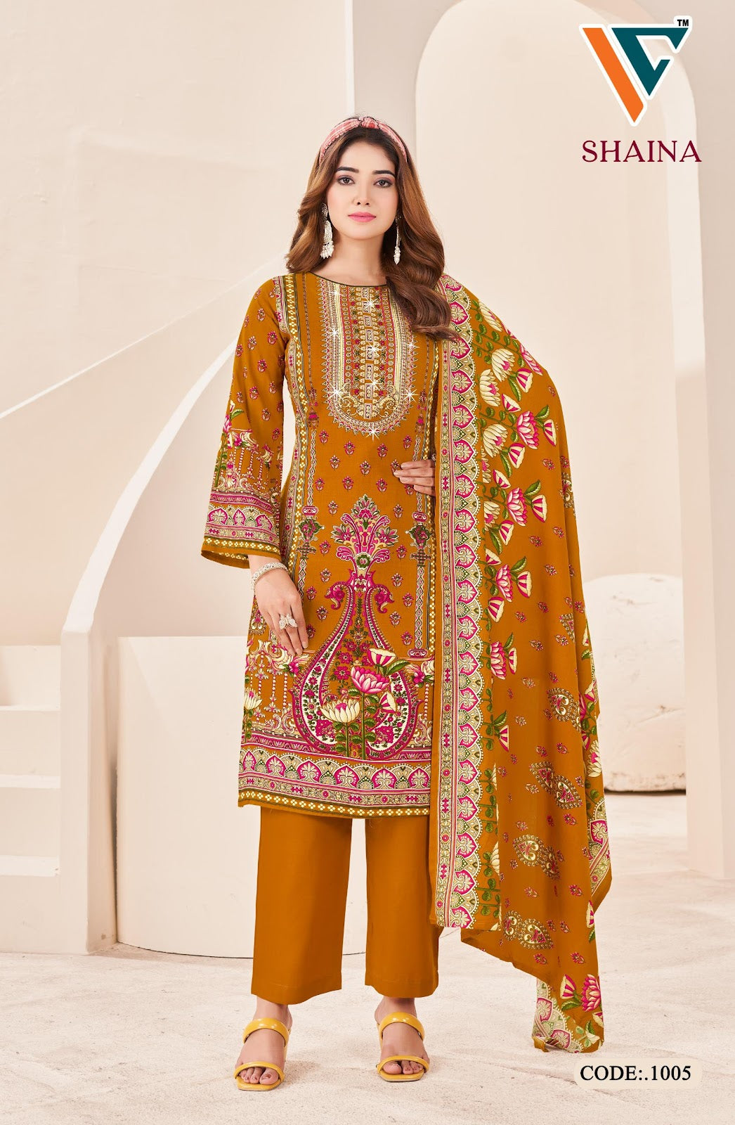 Shaina Vol 1 Vandana Creation Viscose Reyon Karachi Salwar Suits Exporter