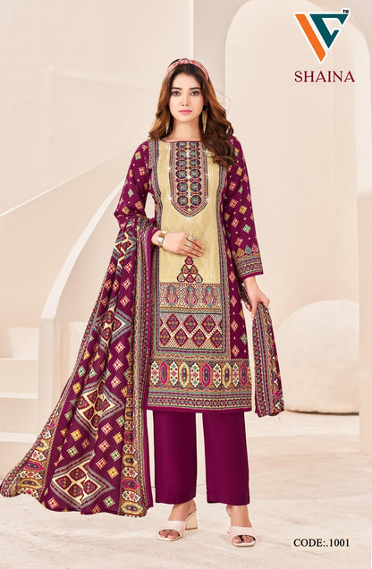 Shaina Vol 1 Vandana Creation Viscose Reyon Karachi Salwar Suits Exporter