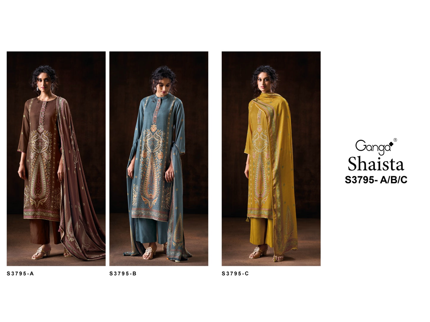 Shaista 3795 Ganga Wool Pashmina Suits Wholesale Price