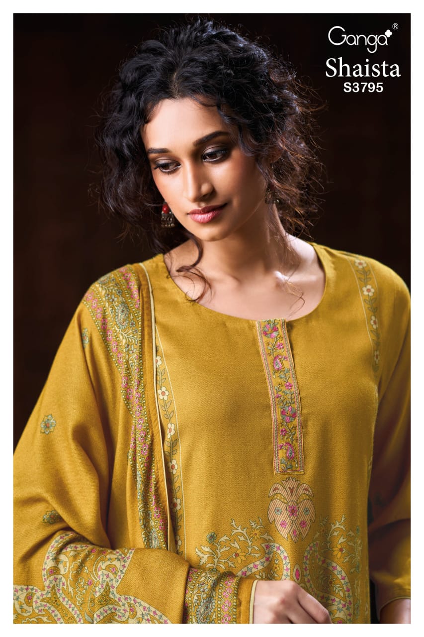 Shaista 3795 Ganga Wool Pashmina Suits Wholesale Price