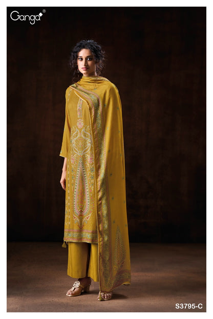 Shaista 3795 Ganga Wool Pashmina Suits Wholesale Price