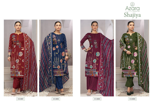 Shajiya Radhika Fashion Azara Lawn Cotton Karachi Salwar Suits Supplier Gujarat