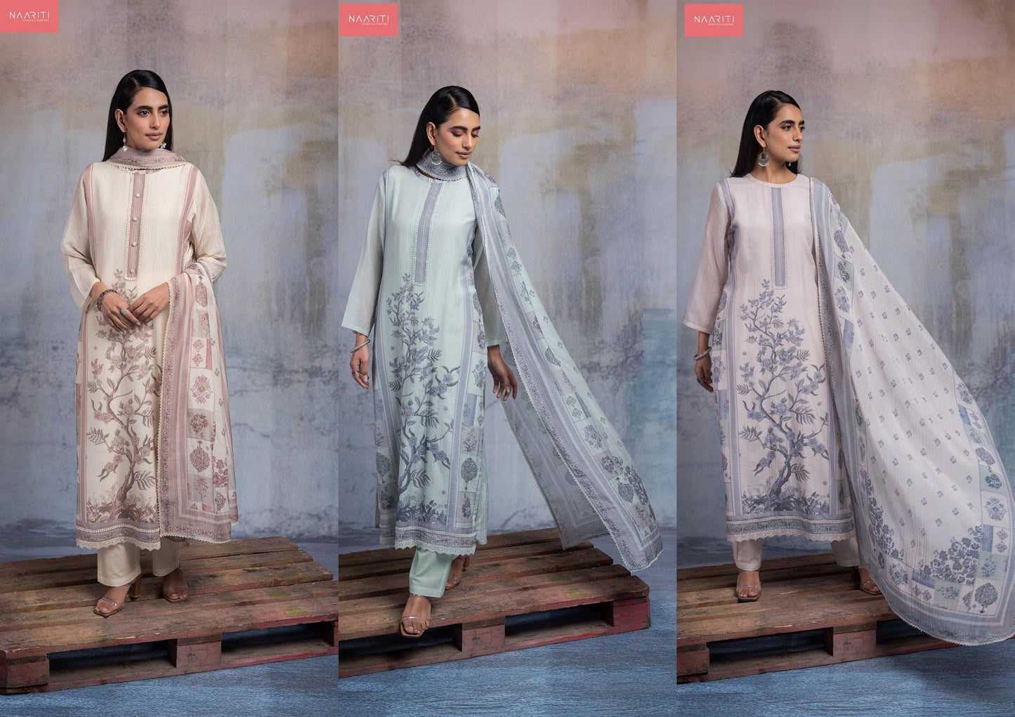 Shakhi Naariti Mul Chanderi Pant Style Suits Wholesale Rate