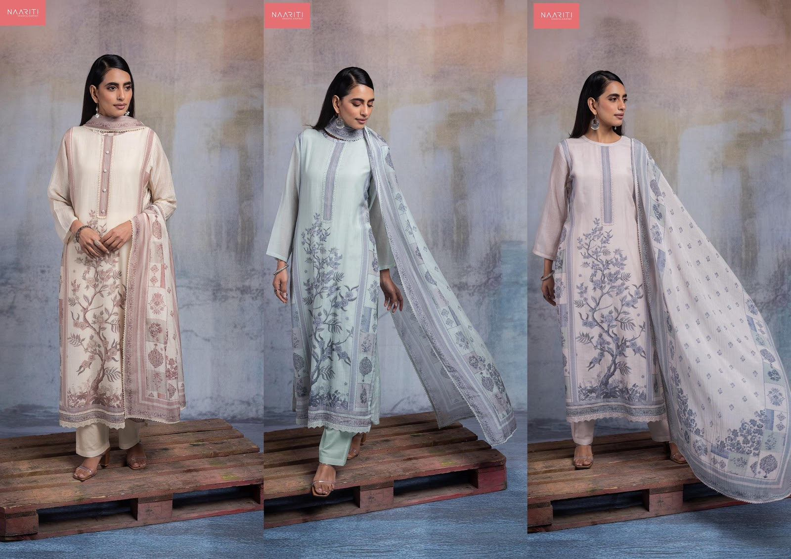 Shakhi Naariti Mul Chanderi Pant Style Suits Wholesale Rate