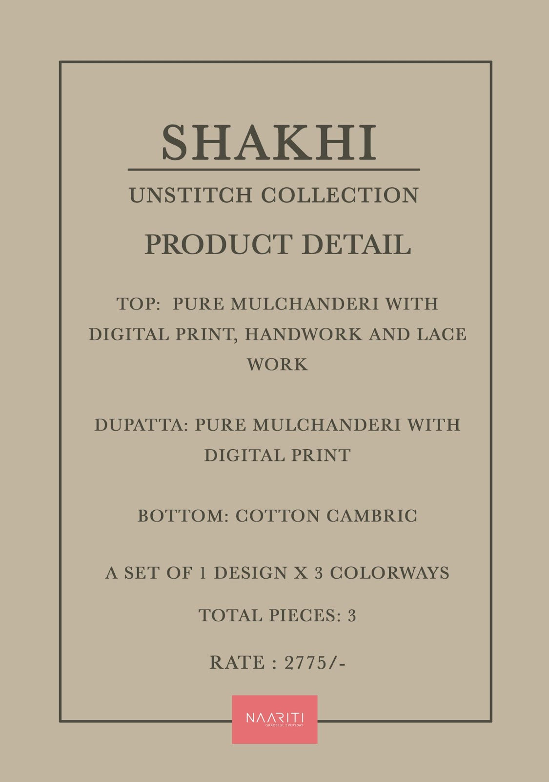 Shakhi Naariti Mul Chanderi Pant Style Suits Wholesale Rate
