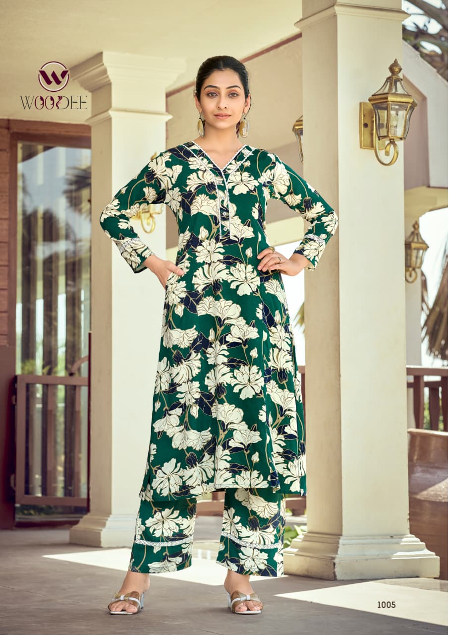 Shakira Vol 3 Woodee Reyon Co Ord Set Manufacturer – Kavya Style Plus