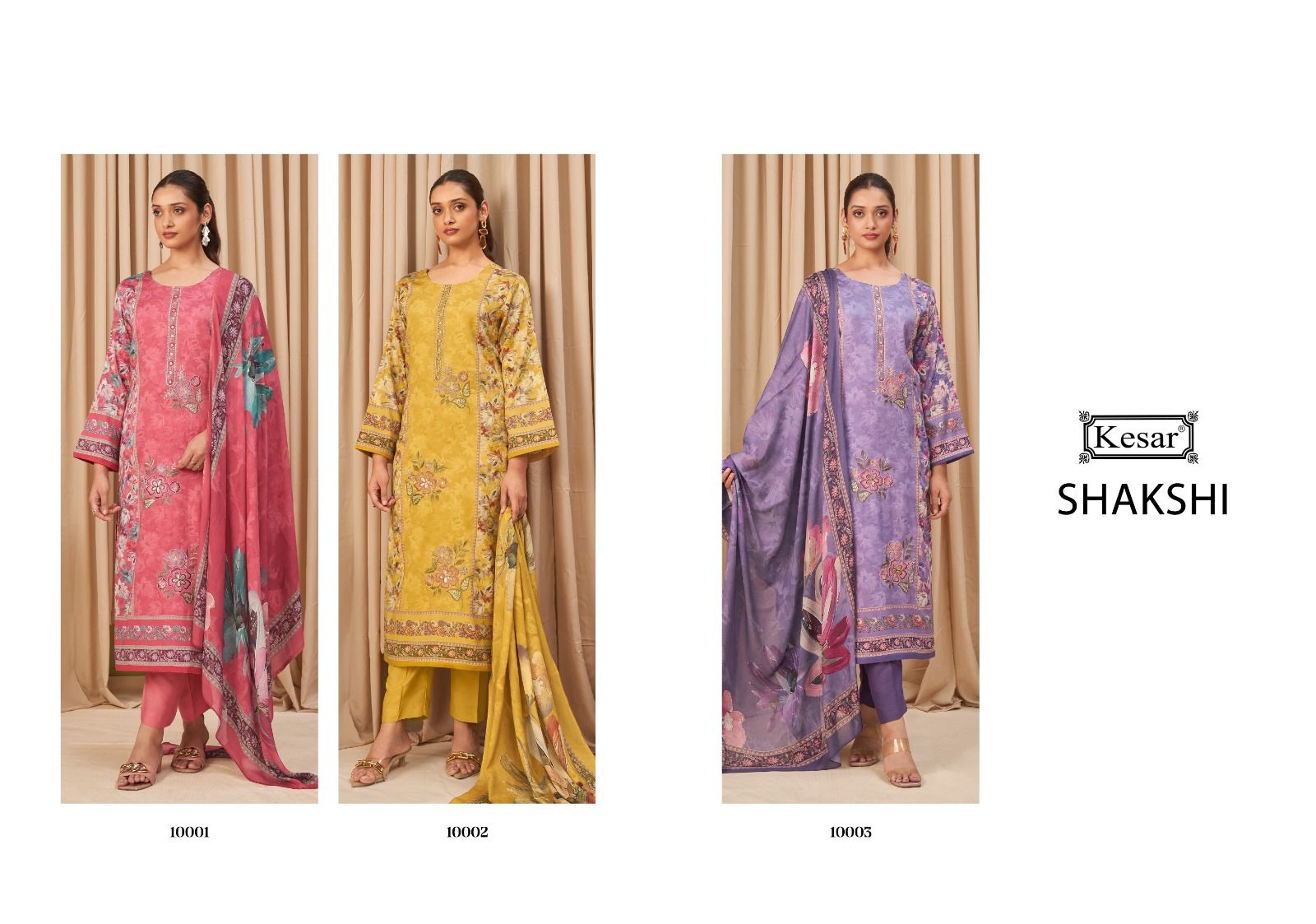 Shakshi 10001 Kesar Jam Satin Pant Style Suits Wholesaler Ahmedabad