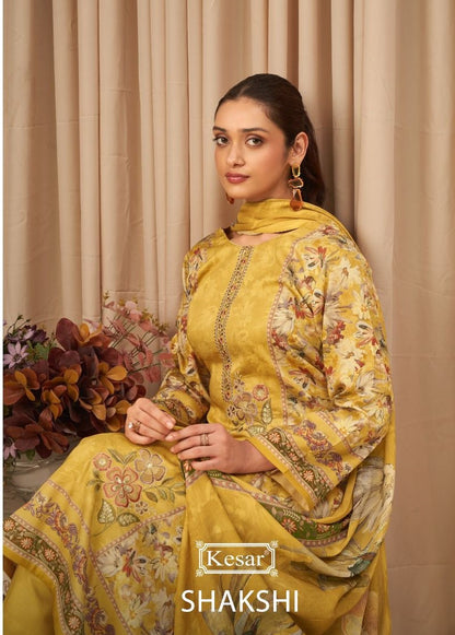 Shakshi 10001 Kesar Jam Satin Pant Style Suits Wholesaler Ahmedabad