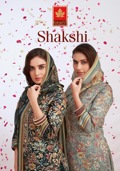 Shakshi 5 Karachi Prints Jam Satin Pant Style Suits Wholesaler