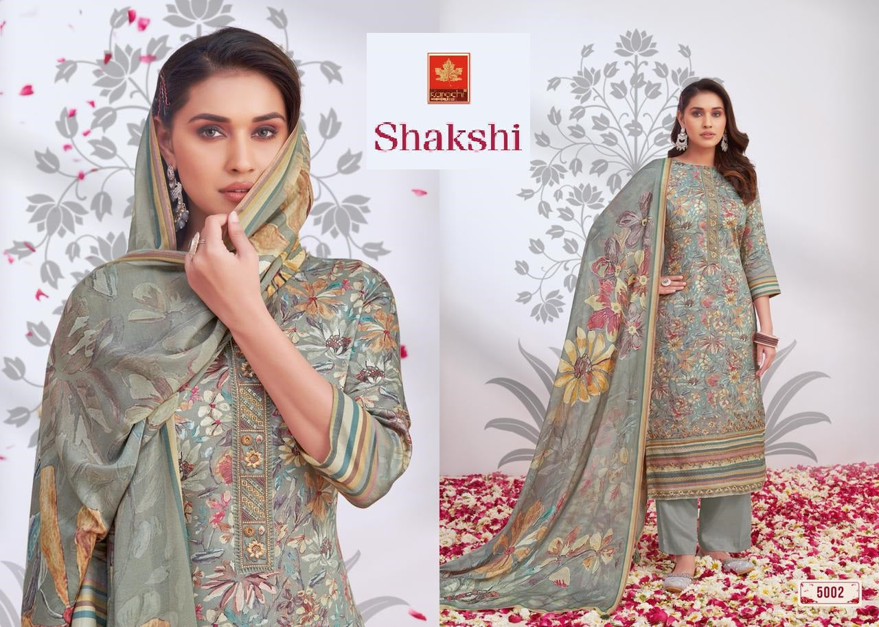 Shakshi 5 Karachi Prints Jam Satin Pant Style Suits Wholesaler