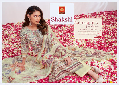 Shakshi 5 Karachi Prints Jam Satin Pant Style Suits Wholesaler