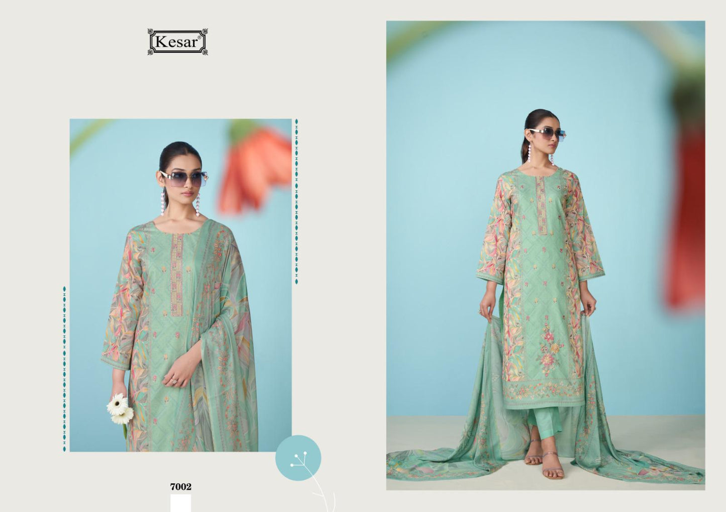 Shakshi 7001 Kesar Cambric Pant Style Suits Supplier Ahmedabad
