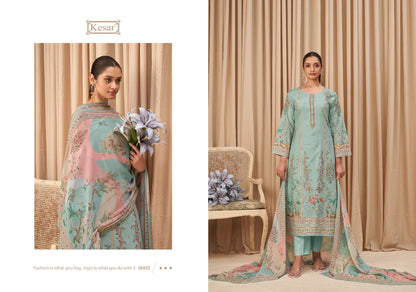 Shakshi 9001 Kesar Cambric Pant Style Suits Exporter Ahmedabad