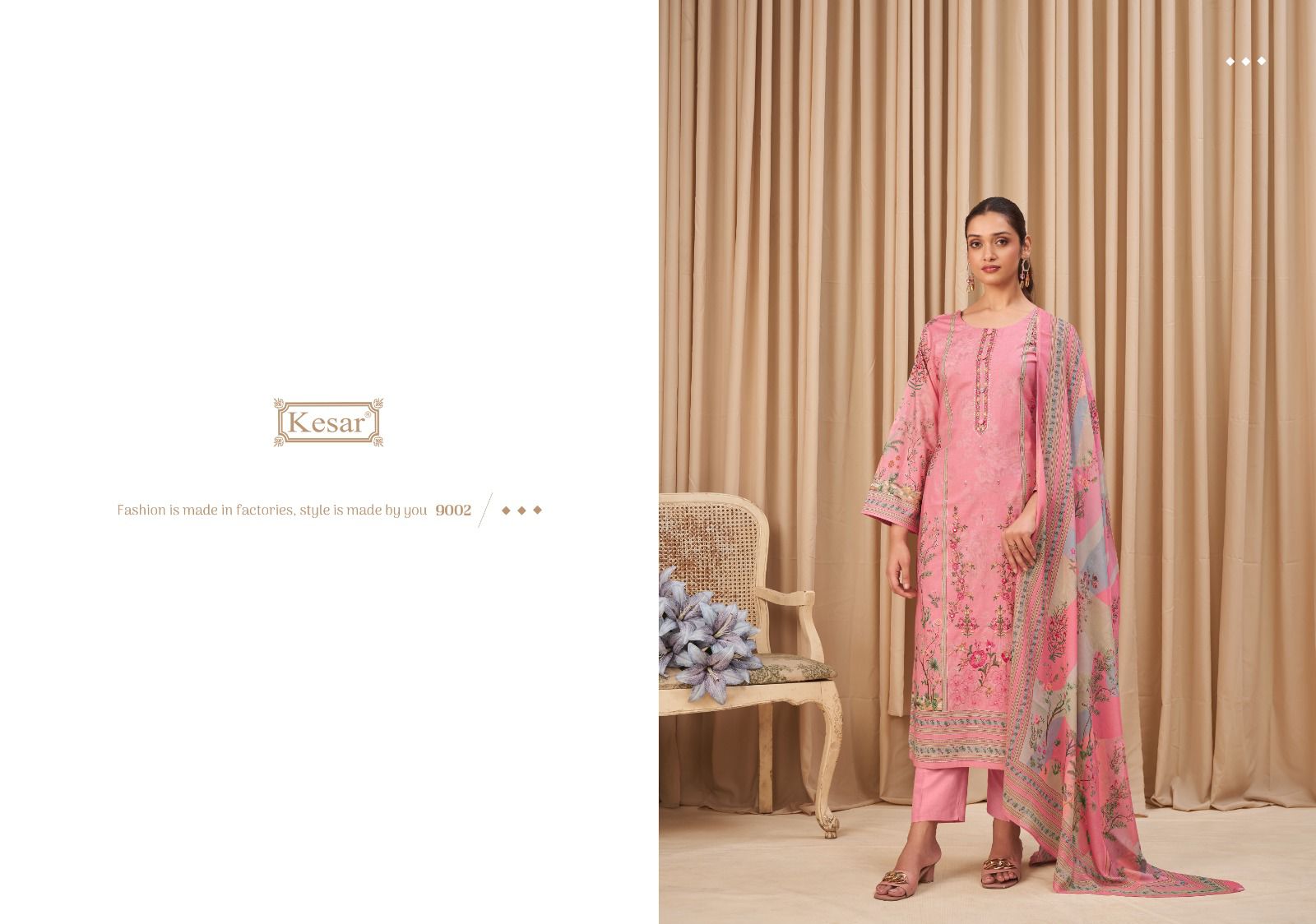 Shakshi 9001 Kesar Cambric Pant Style Suits Exporter Ahmedabad