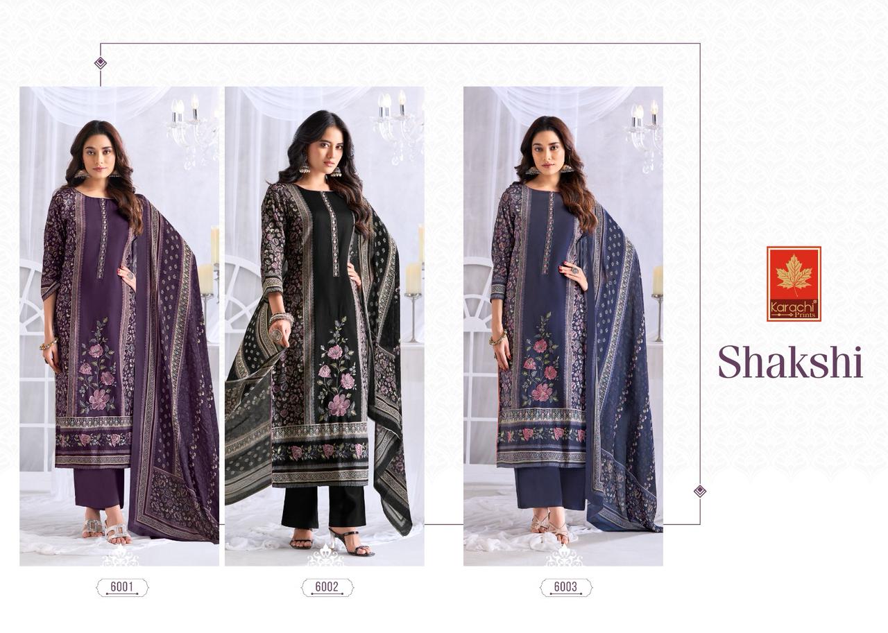 Shakshi Karachi Prints Jam Satin Pant Style Suits Wholesaler Gujarat