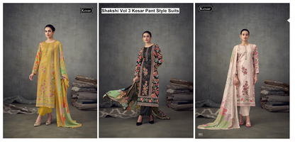 Shakshi Vol 3 Kesar Jam Satin Pant Style Suits Manufacturer Ahmedabad