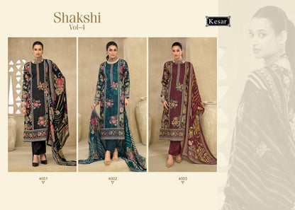 Shakshi Vol 4 Kesar Jam Satin Pant Style Suits Supplier Ahmedabad