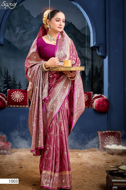 Shakunt Silk Saroski Vol 3 Saroj Sarees Wholesaler Gujarat