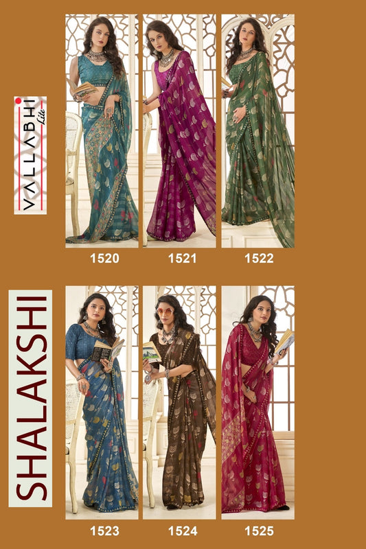 Shalakshi Vallabhi Lite Chiffon Sarees Supplier Gujarat