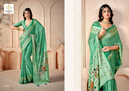 Shaligram Vol 6 Shubh Shree Dull Moss Sarees Supplier Gujarat