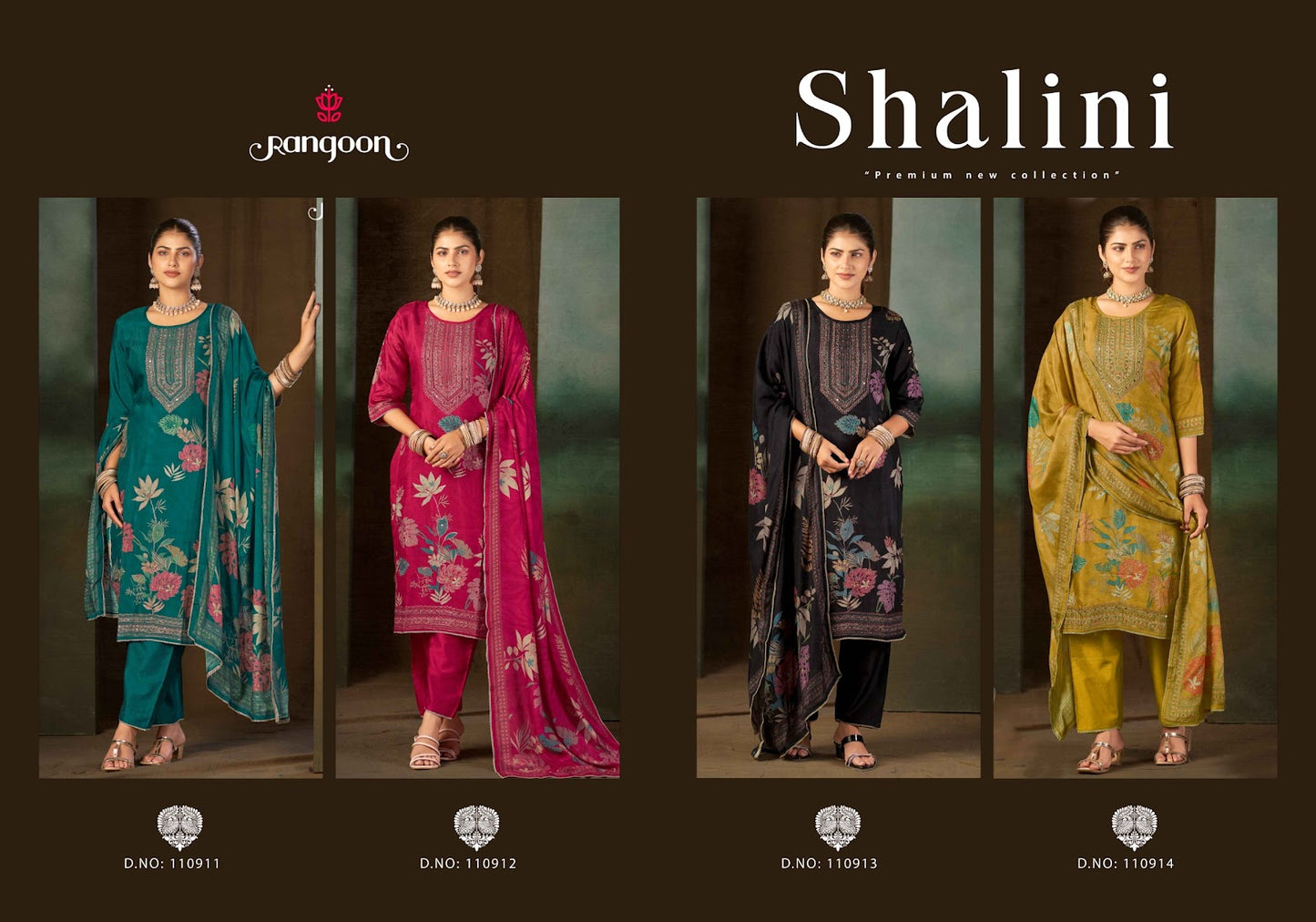 Shalini Rangoon Muslin Readymade Pant Style Suits Manufacturer India