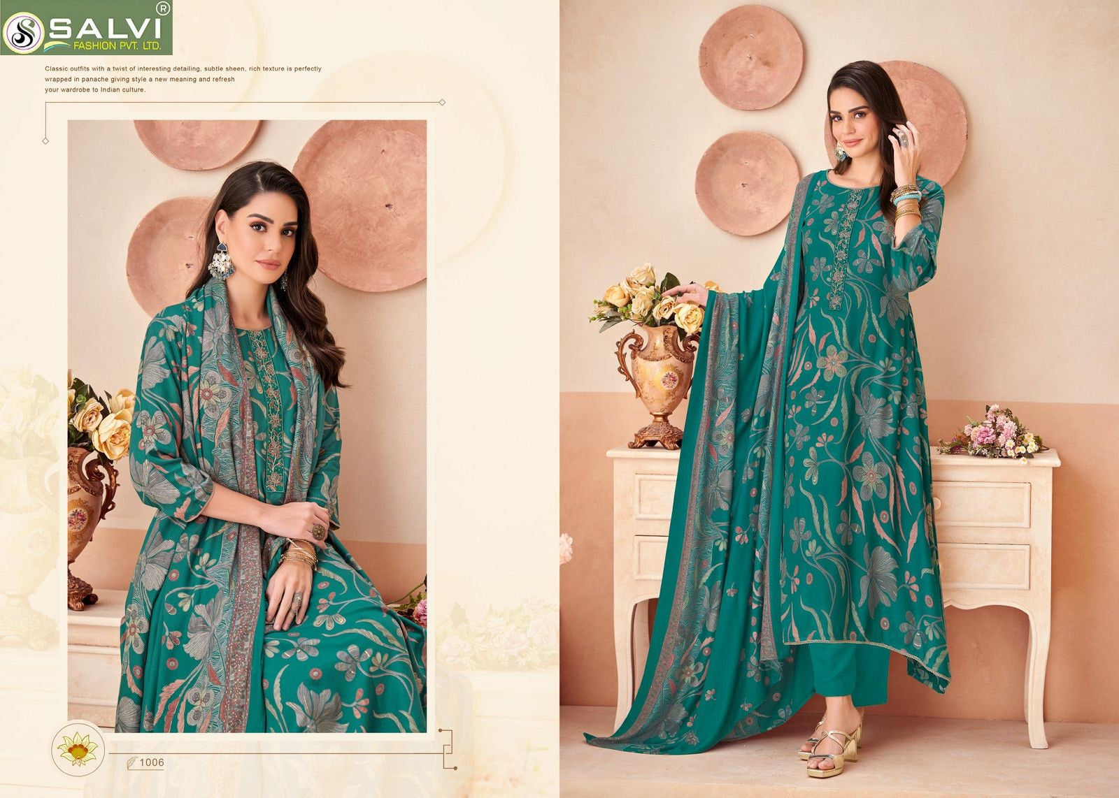 Shalini Winter Salvi Fashion Viscose Pashmina Suits Wholesaler
