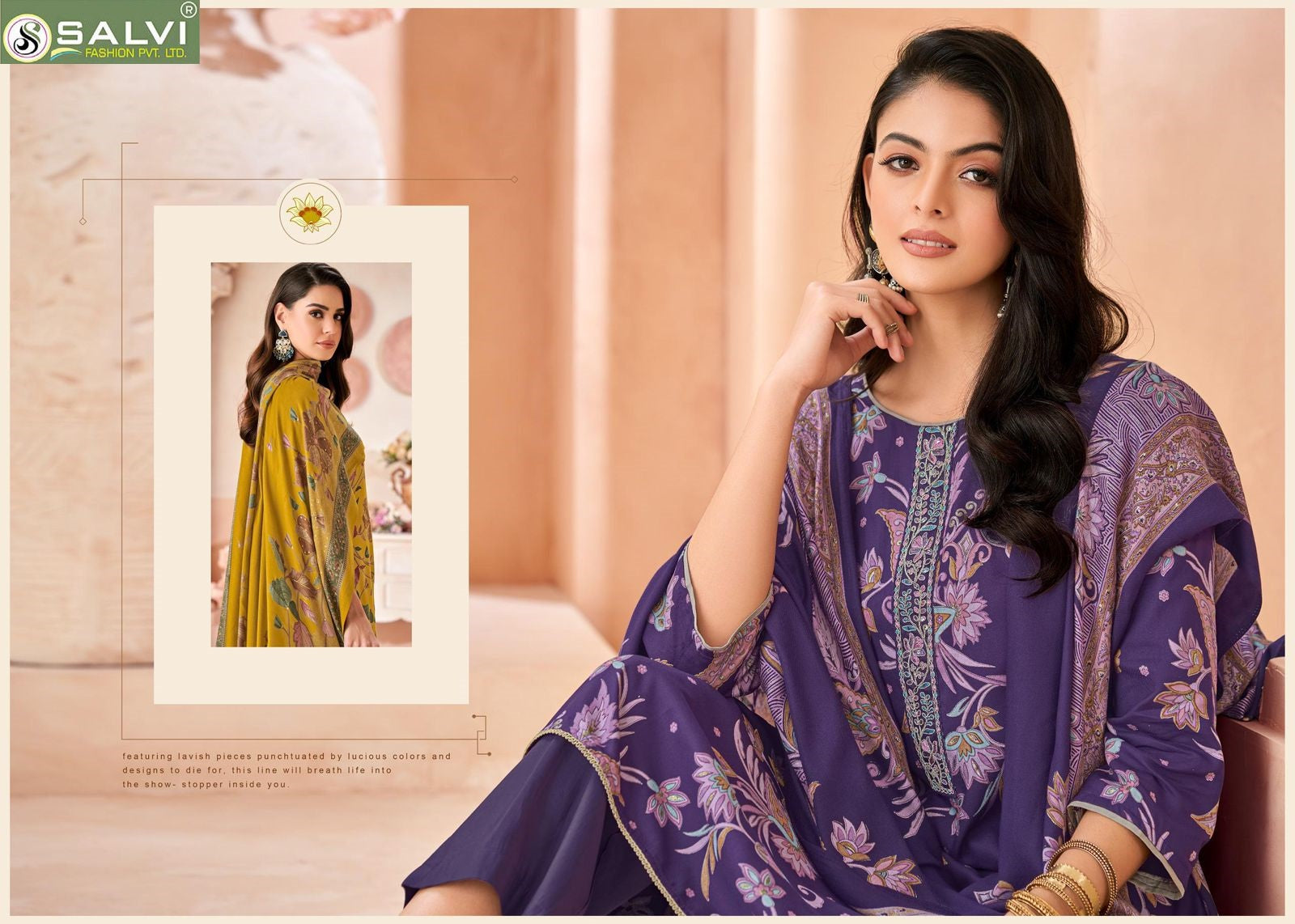 Shalini Winter Salvi Fashion Viscose Pashmina Suits Wholesaler Ahmedabad