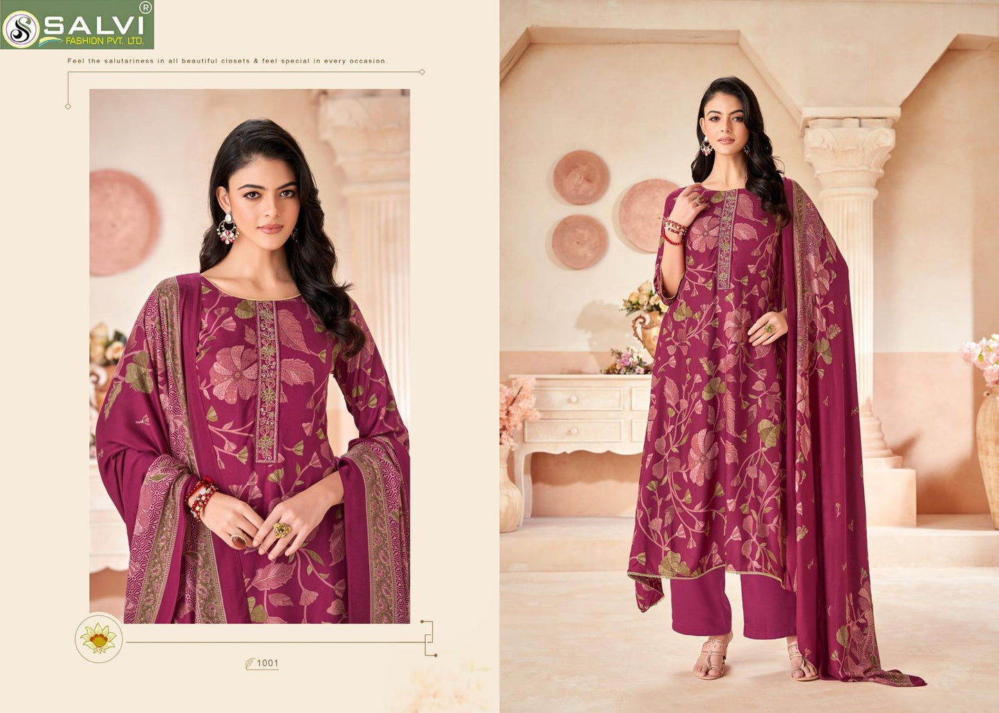 Shalini Winter Salvi Fashion Viscose Pashmina Suits Wholesaler Ahmedabad