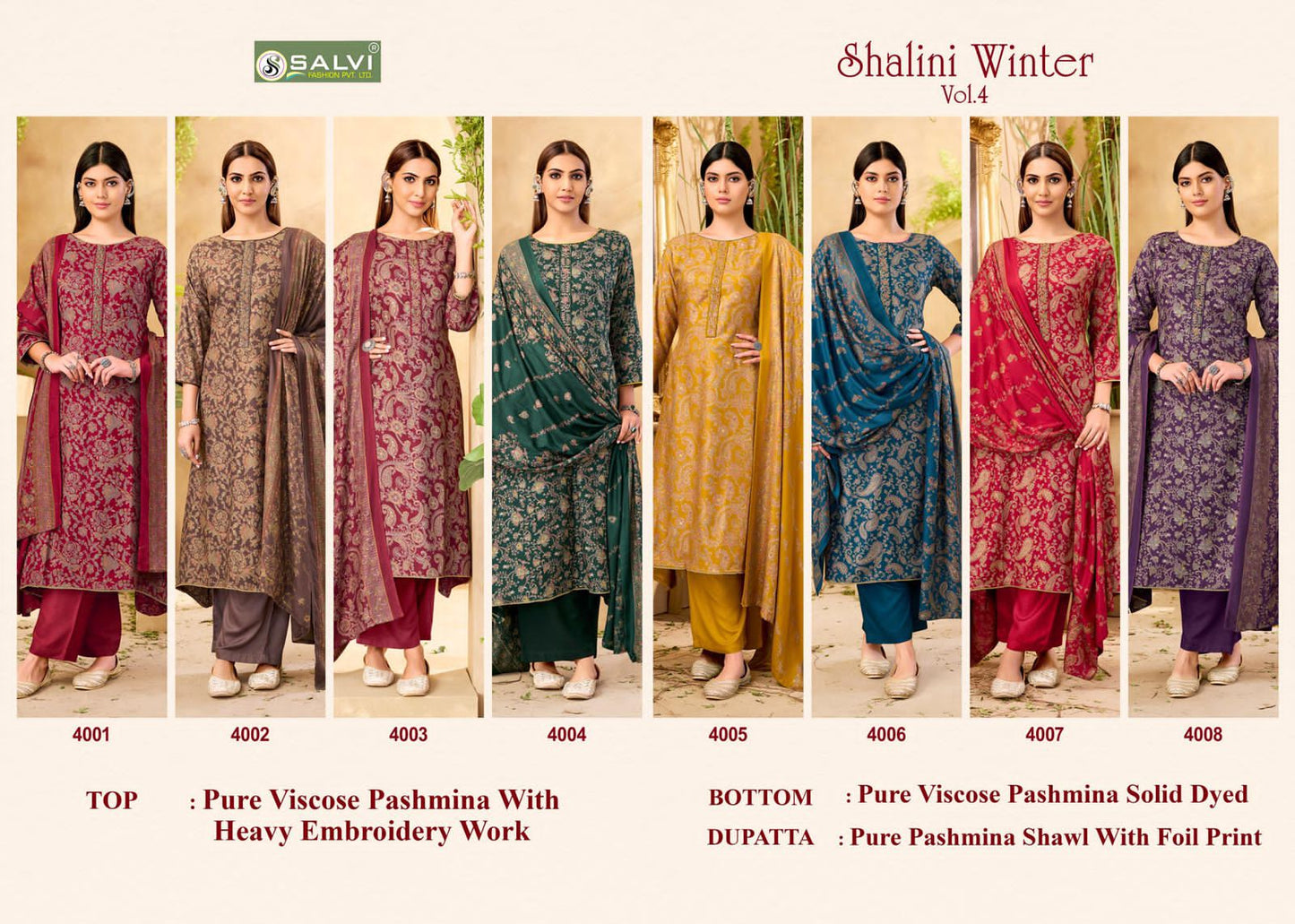 Shalini Winter Vol 4 Salvi Fashion Pashmina Suits Exporter India