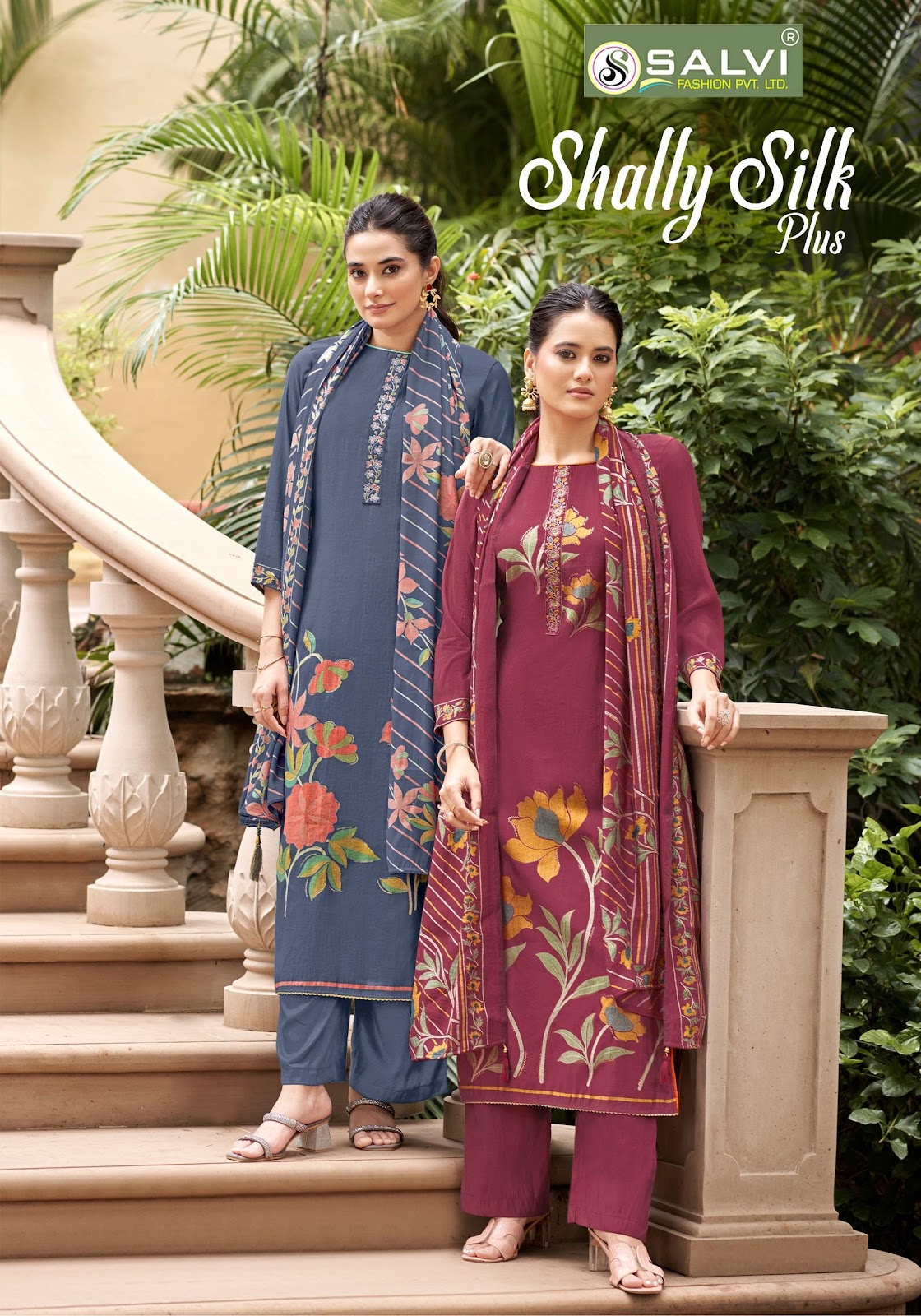 Shally Silk Puls Salvi Fashion Modal Silk Pant Style Suits Exporter Gujarat