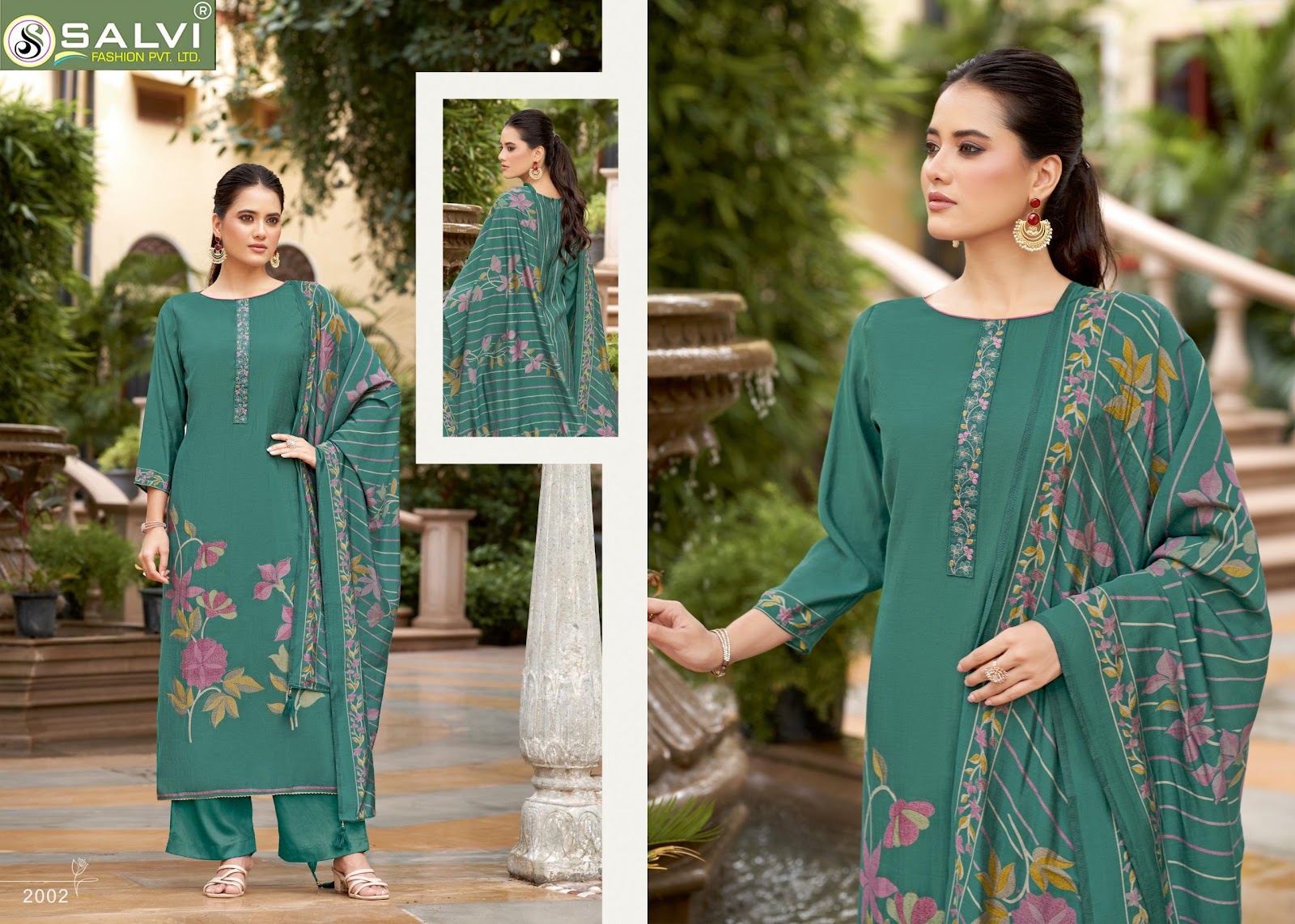 Shally Silk Puls Salvi Fashion Modal Silk Pant Style Suits Exporter Gujarat