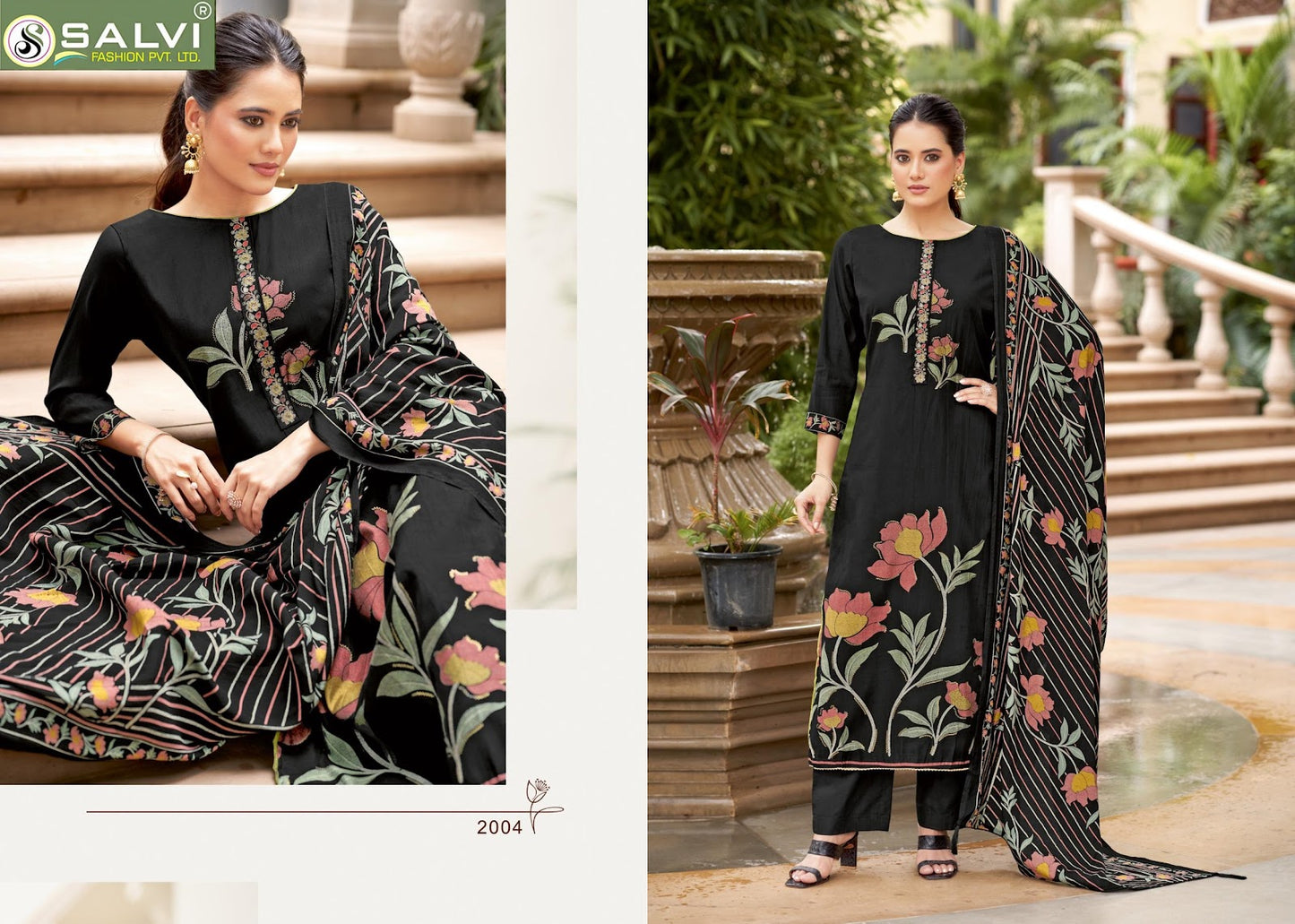Shally Silk Puls Salvi Fashion Modal Silk Pant Style Suits Exporter Gujarat