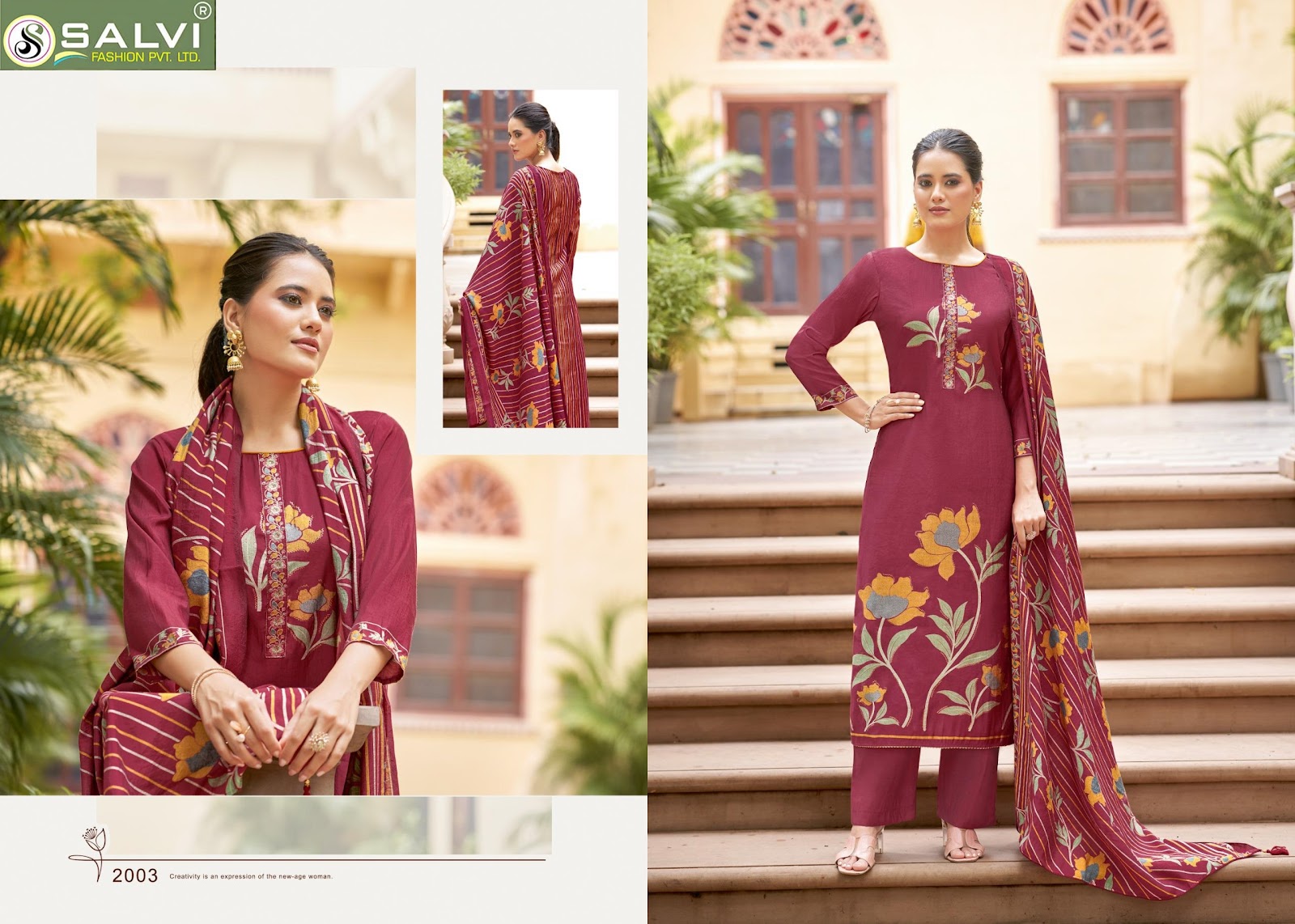 Shally Silk Puls Salvi Fashion Modal Silk Pant Style Suits Exporter Gujarat