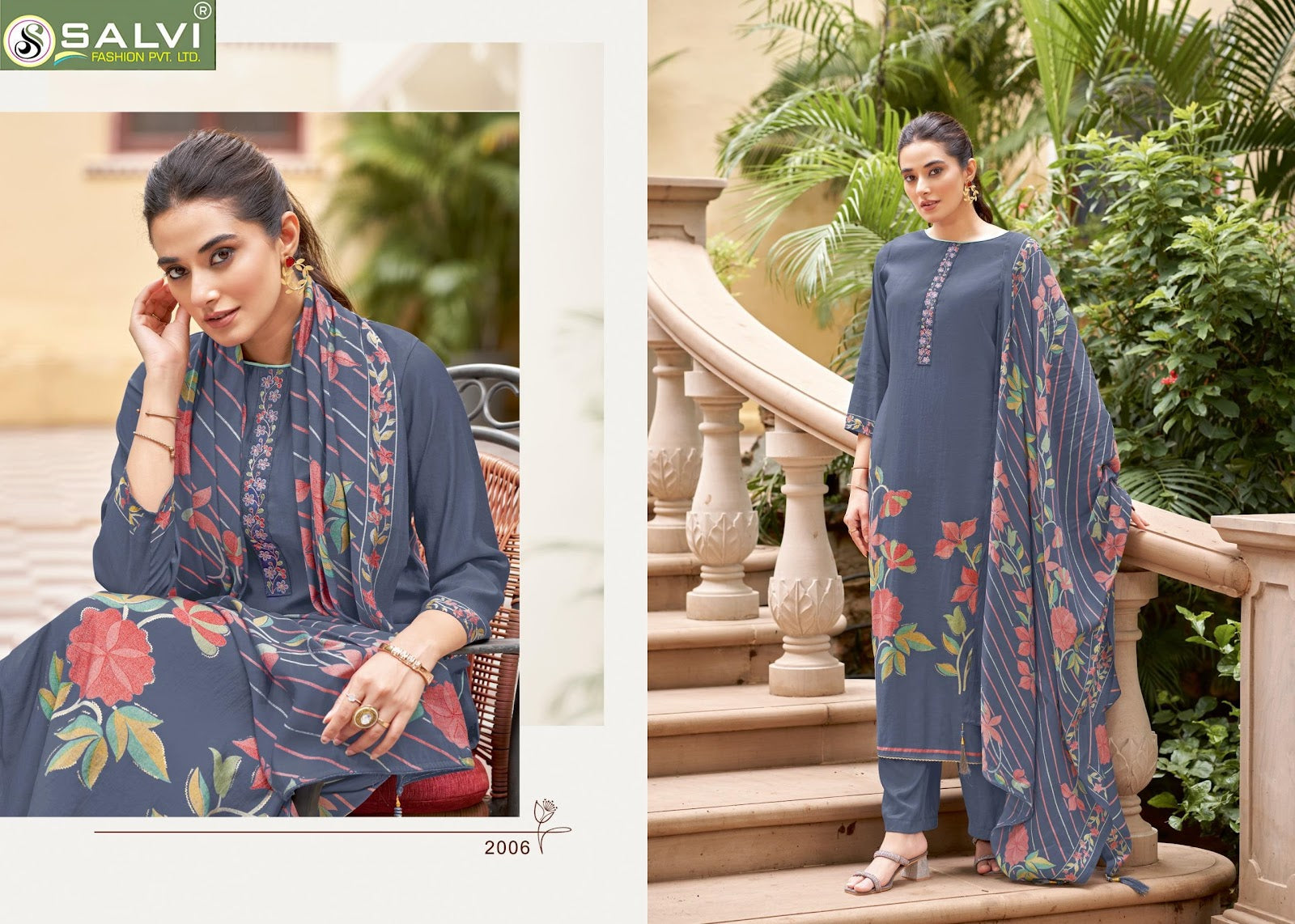 Shally Silk Puls Salvi Fashion Modal Silk Pant Style Suits Exporter Gujarat