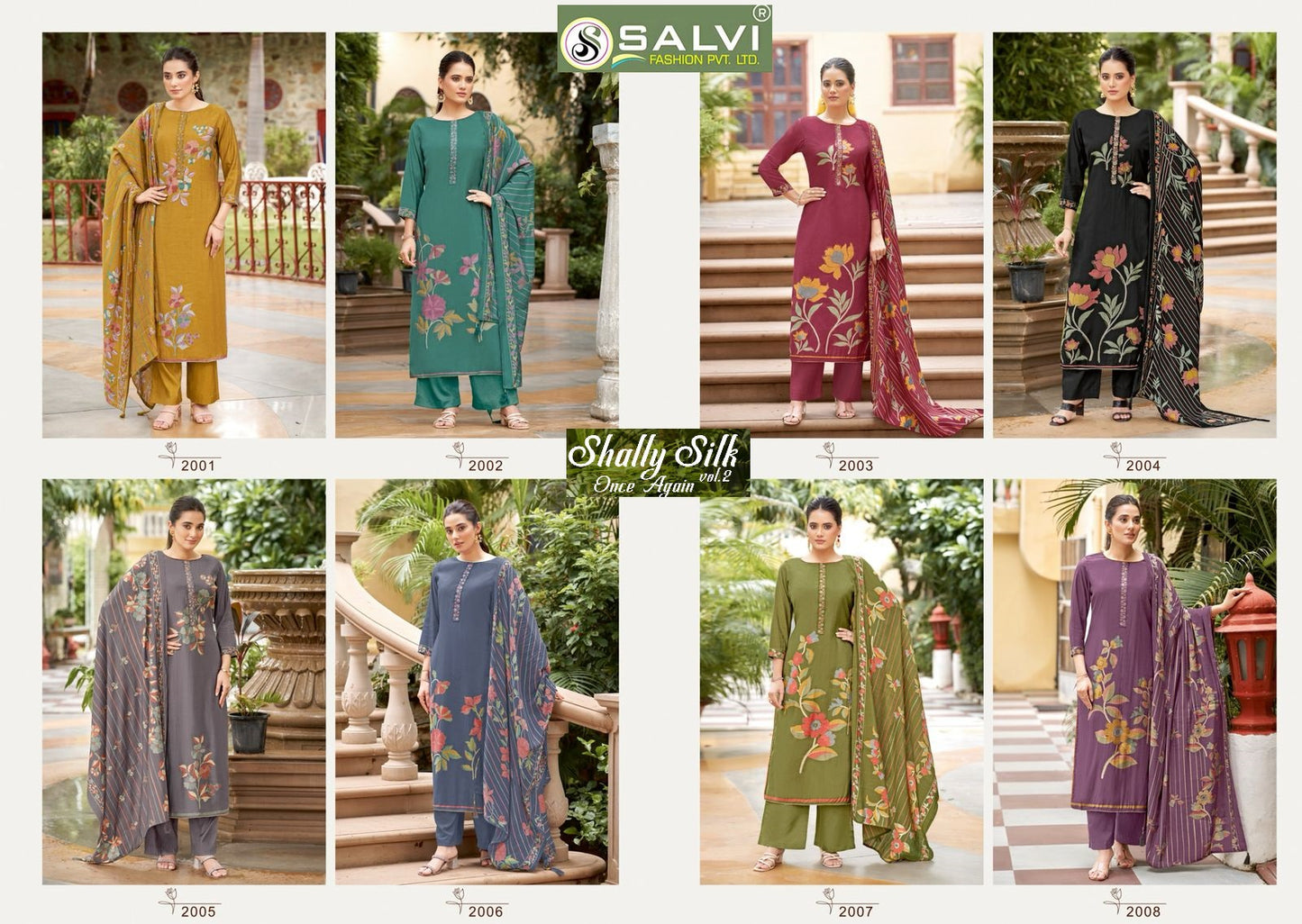 Shally Silk Vol 2 Once Again Salvi Fashion Modal Silk Pant Style Suits Manufacturer Gujarat