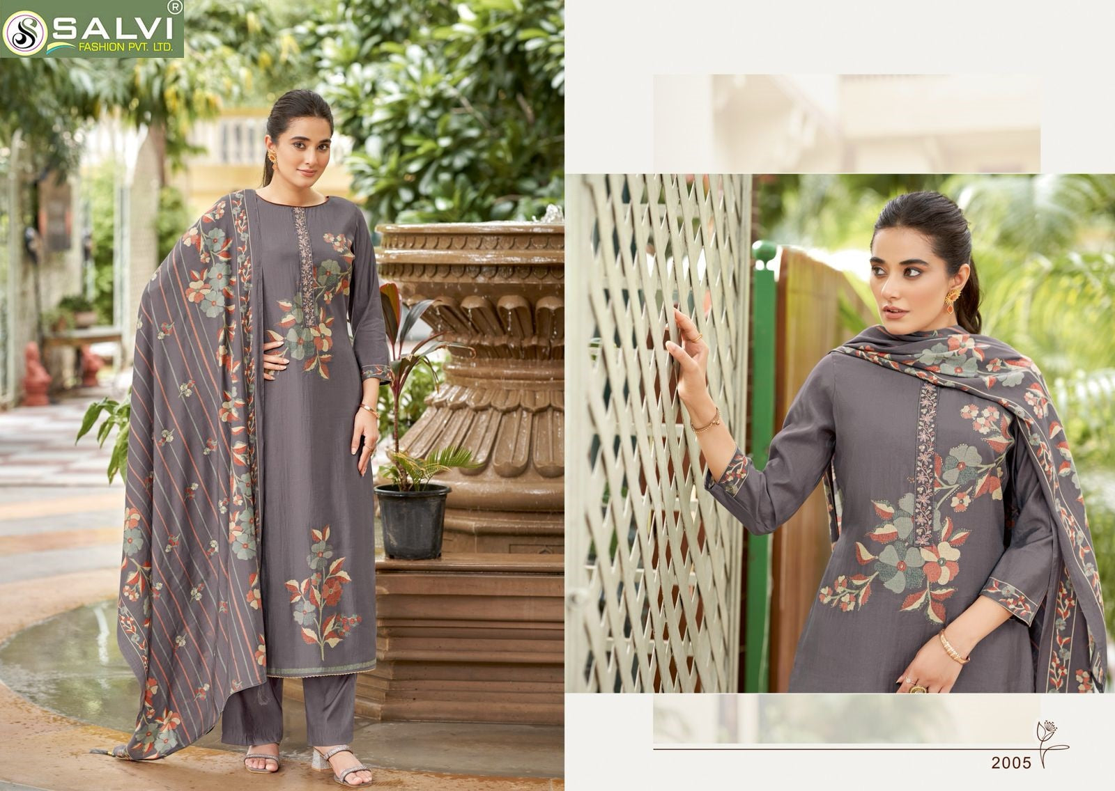 Shally Silk Vol 2 Once Again Salvi Fashion Modal Silk Pant Style Suits Manufacturer Gujarat