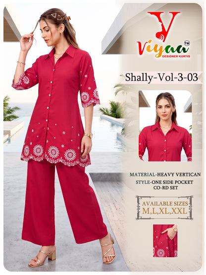 Shally Vol 3 Viyaa Vertican Co Ord Set Supplier India