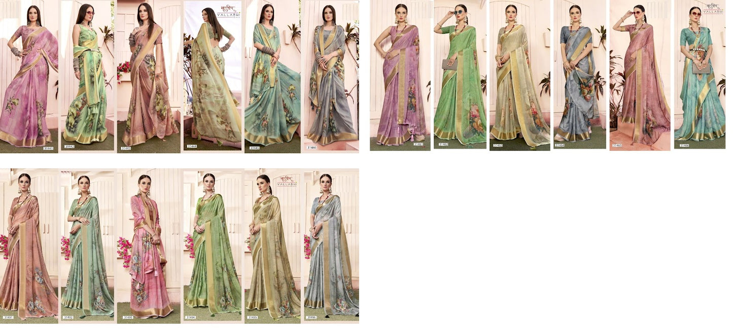 Shalu Vol 6-7-8 Vallabhi Prints Georgette Sarees Manufacturer Ahmedabad