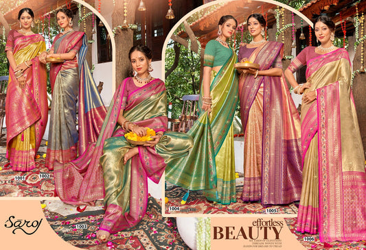 Shamaa Tissue Saroski Vol 1 Saroj Silk Sarees Supplier