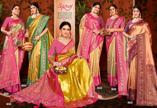 Shamaa Tissue Saroski Vol 2 Saroj Silk Sarees Supplier